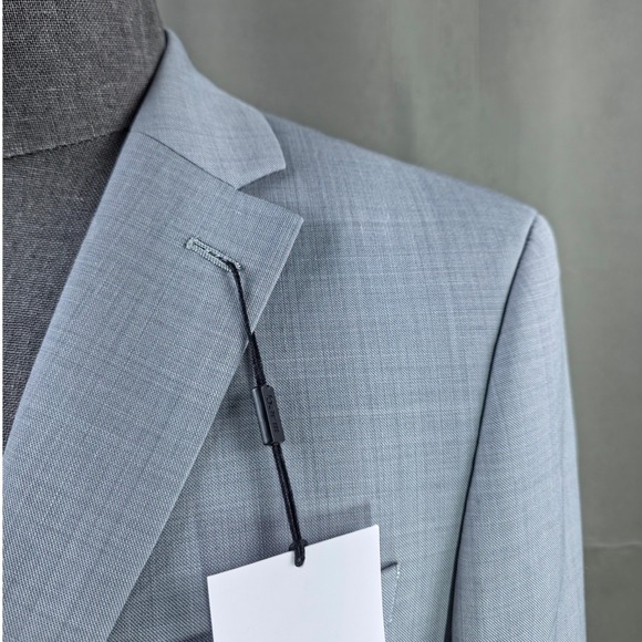 bar III 2 Piece Suit Mens 40S Pants 32x30 Light Grey Wool Blend Business Casual - Picture 6 of 16